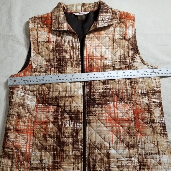 Alia Orange And Brown zip Up Size 12 petite vest - Picture 5 of 8
